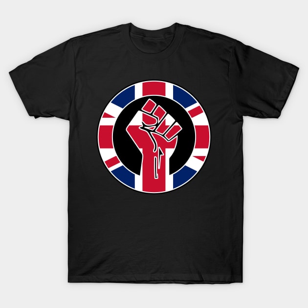 Black Lives Matter Fist Circled Flag United Kingdom T-Shirt by aaallsmiles